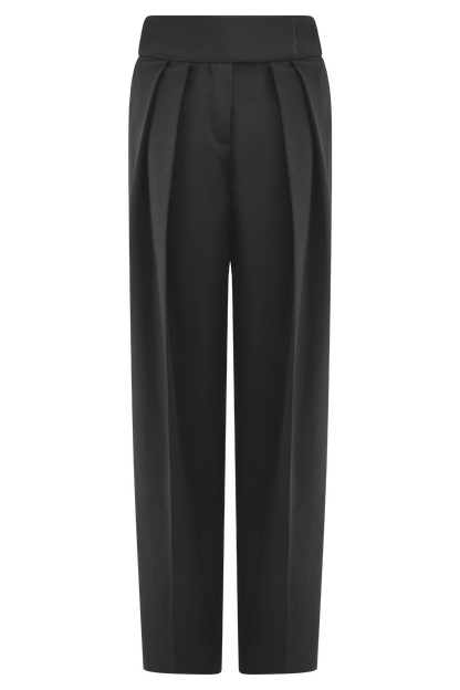 Pantalon à taille haute et plis Penelope - Noir