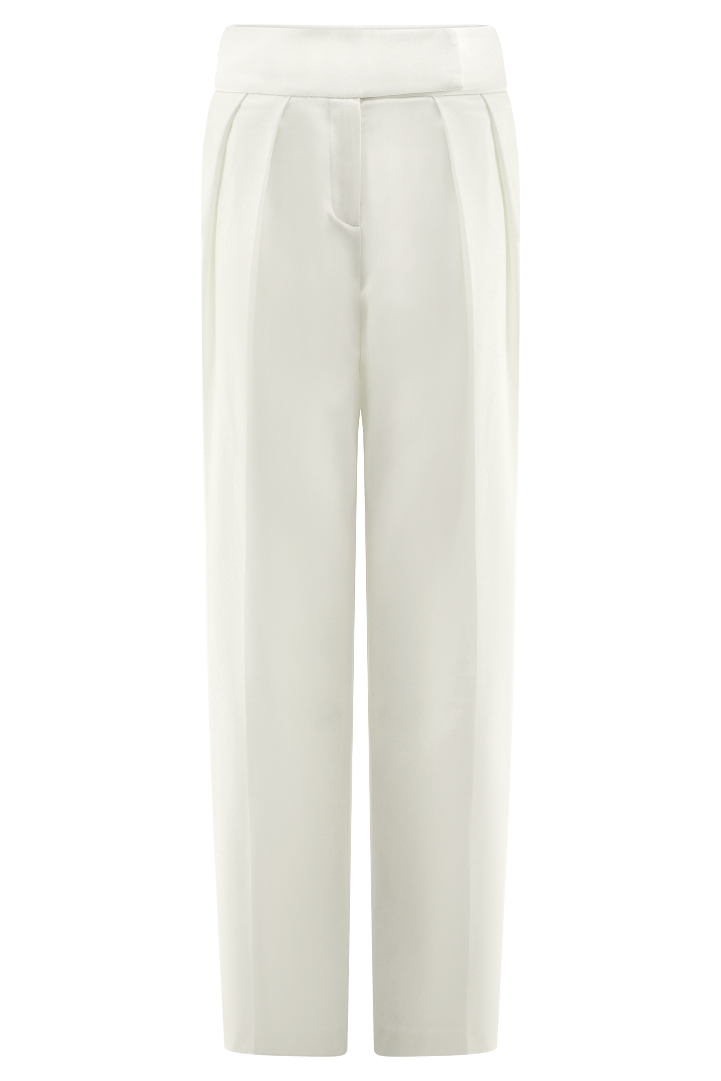 Pantalon à taille haute et plis Penelope - Ivoire