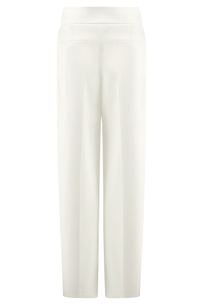 Pantalon à taille haute et plis Penelope - Ivoire