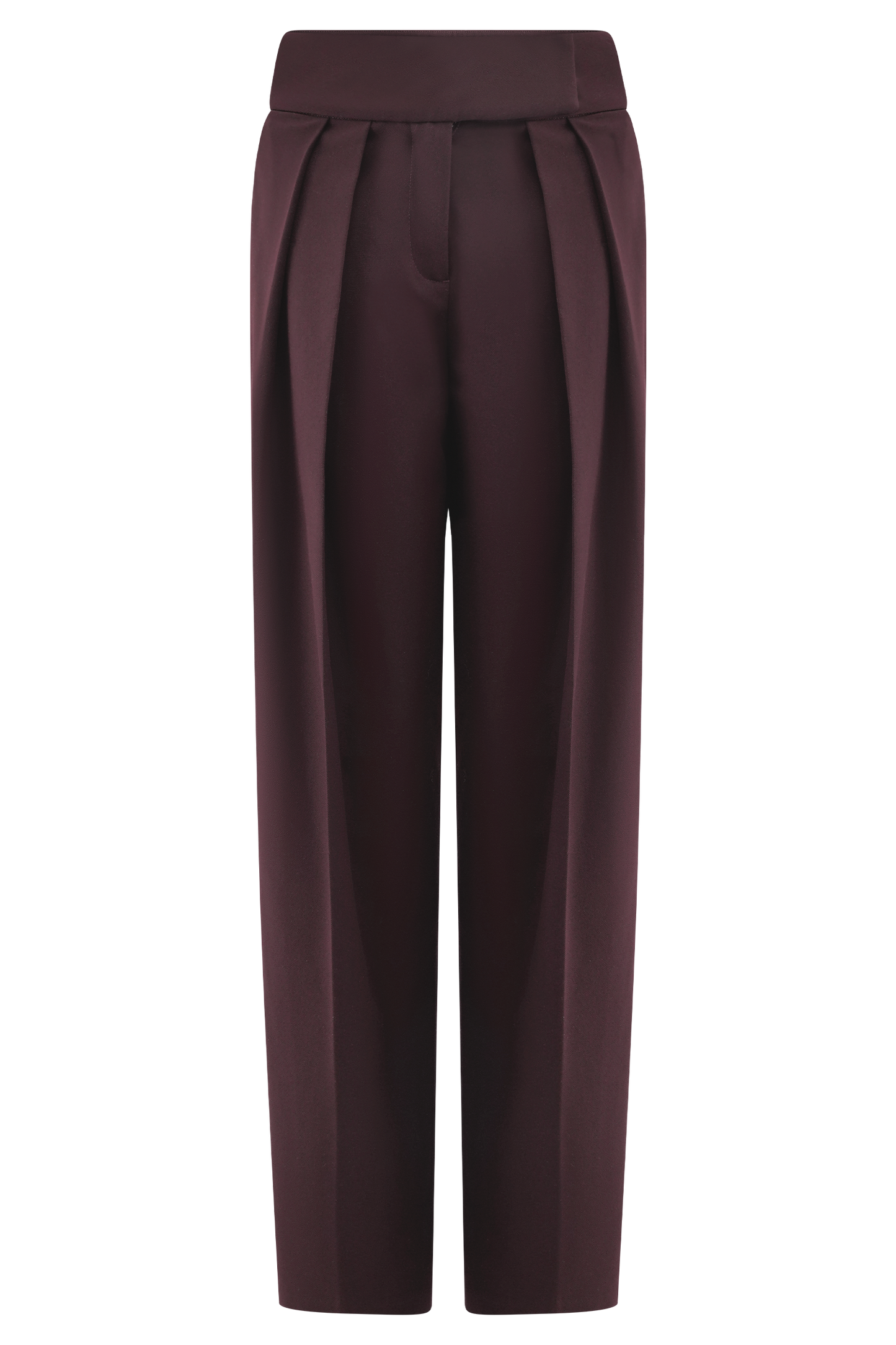 Pantalon à taille haute plissé Penelope - Chocolat