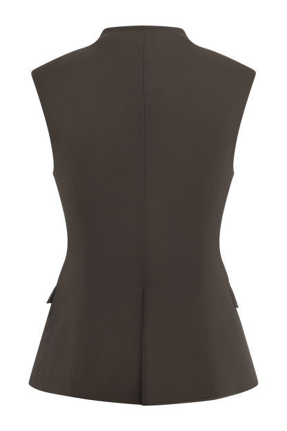 Blazer sans manches de tailleur Penelope - Chocolat