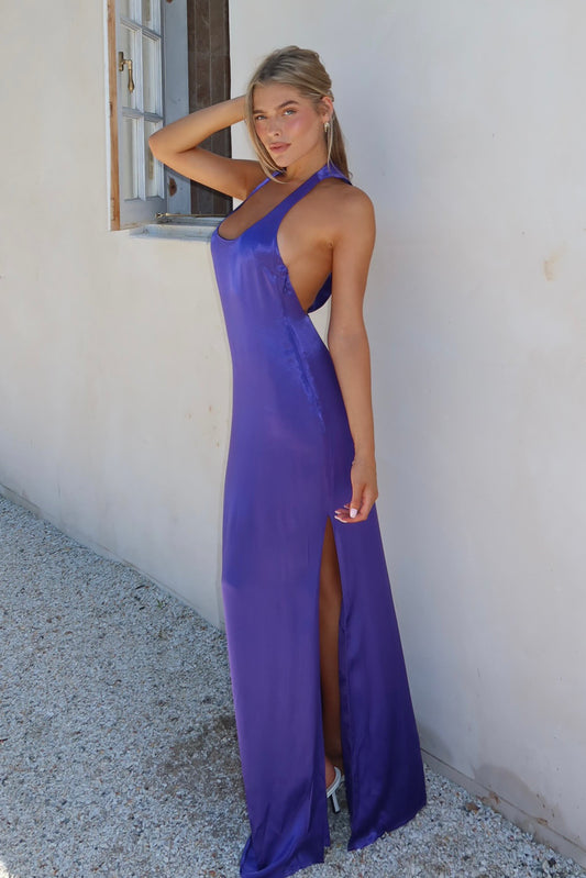 Robe Maxi Jacquelyn à dos nageur - Violet foncé