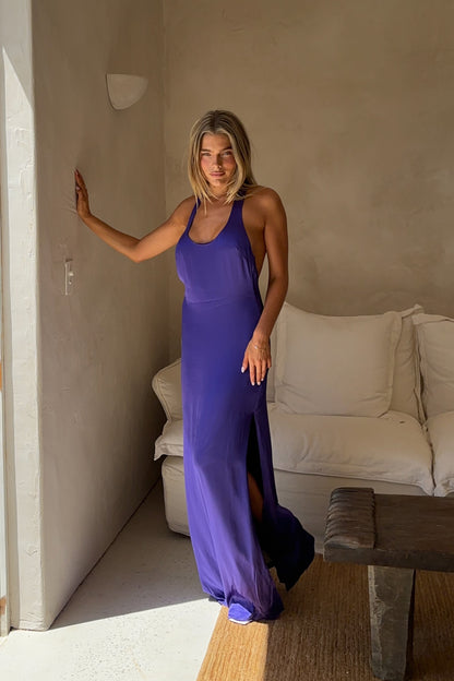 Robe Maxi Jacquelyn à dos nageur - Violet foncé