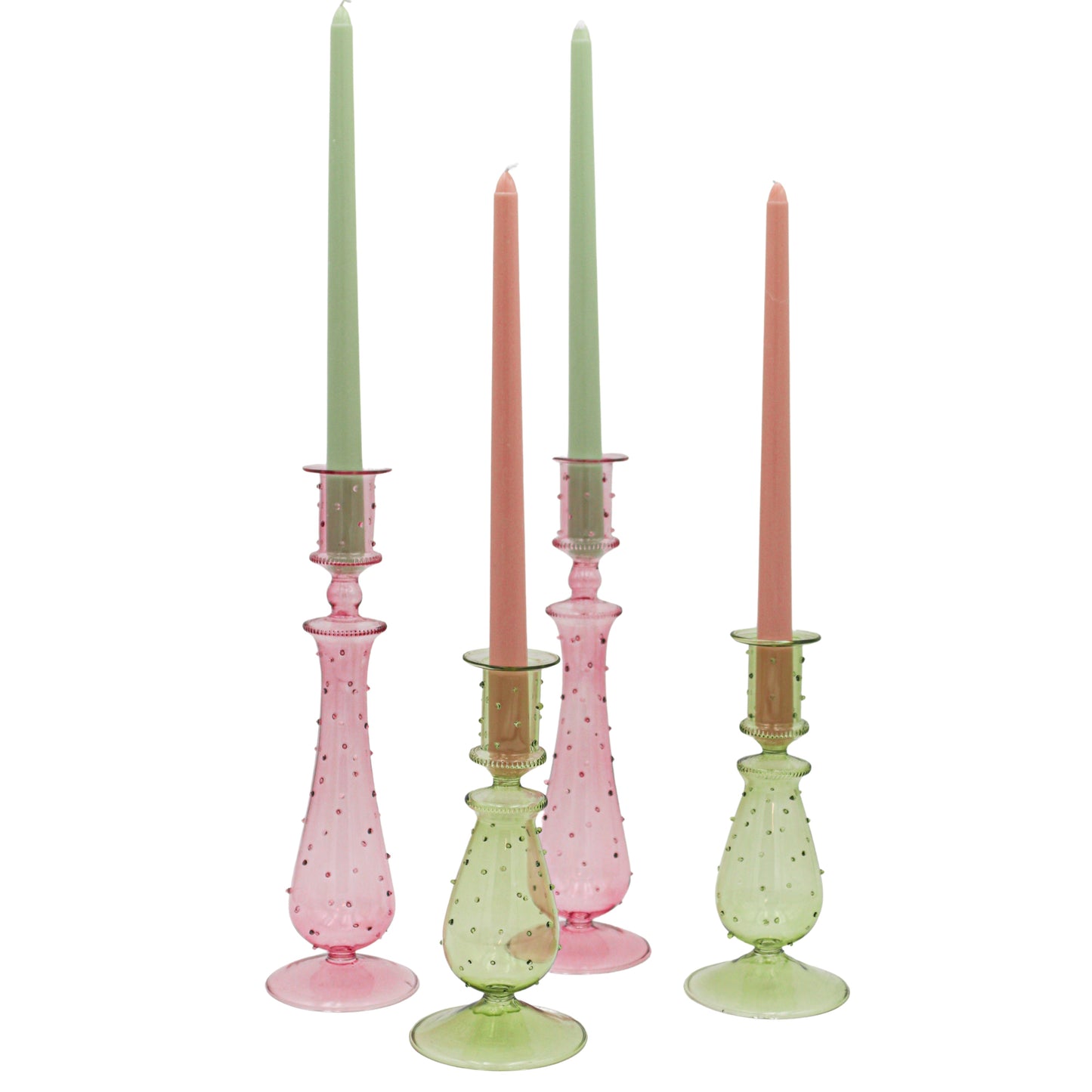 Bougie conique extra haute vert clair (1 boîte de 25 bougies)