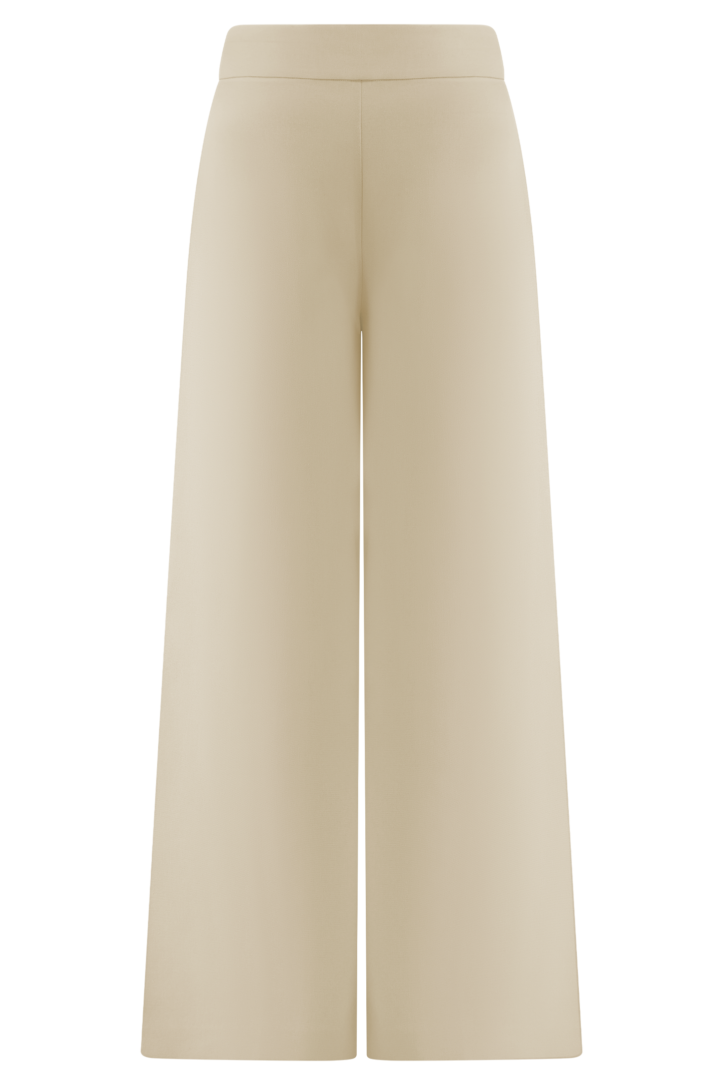 Pantalon en lin à jambes larges et taille mi-hauteur Raya - Beige naturel