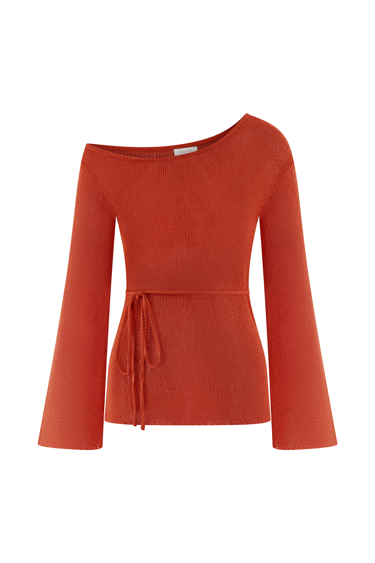 Reagan Haut en Tricot Décolleté Croisé - Orange