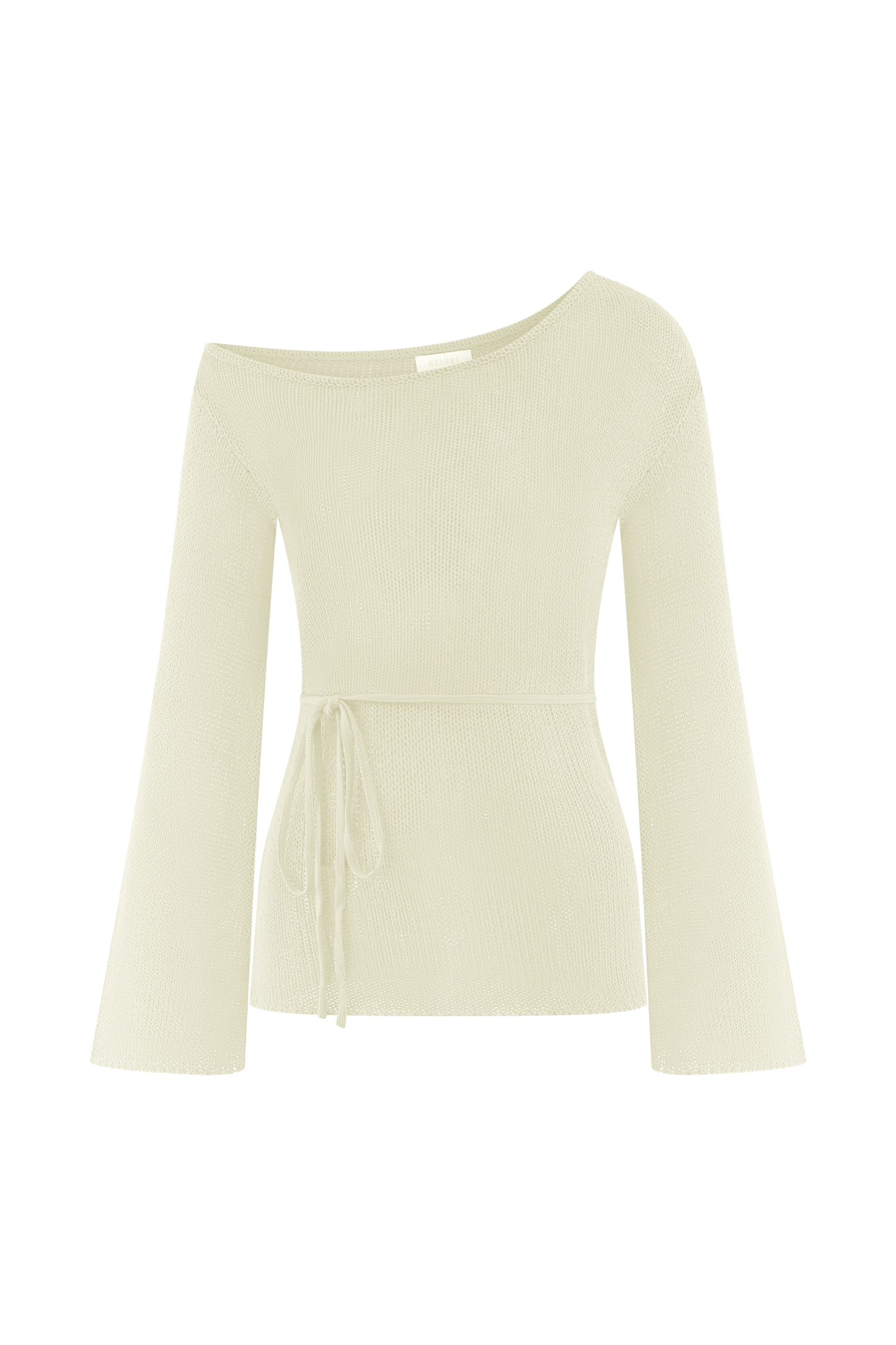 Reagan Haut en Tricot Décolleté Croisé - Blanc