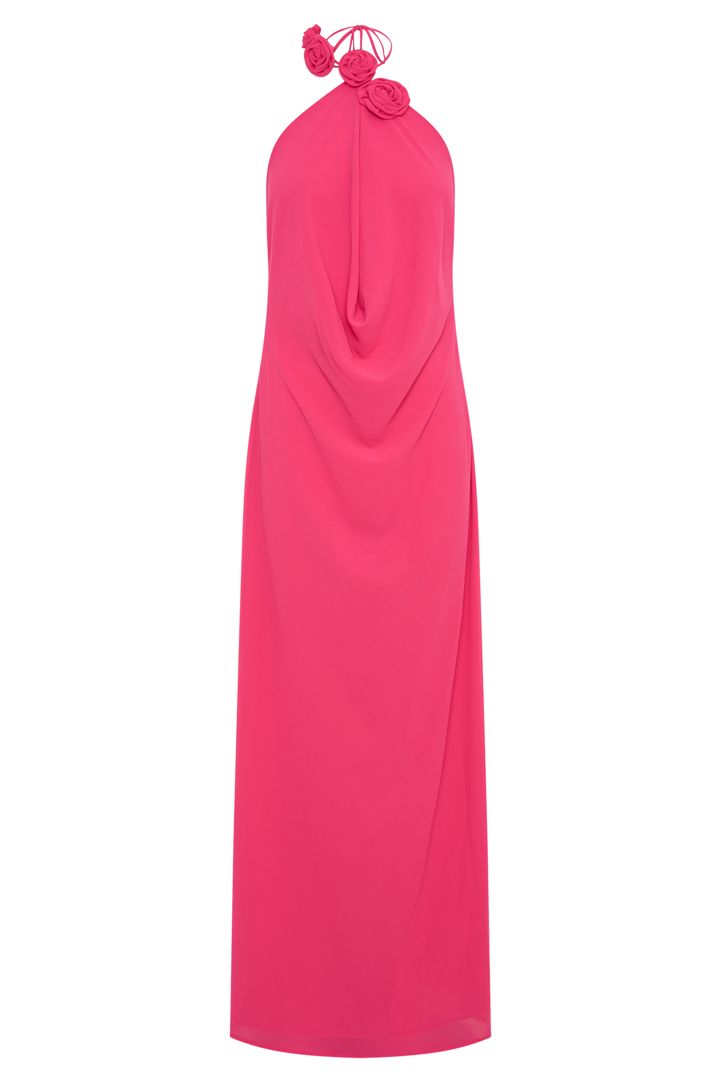 Robe Maxi Col Chandail Rosalia - Framboise