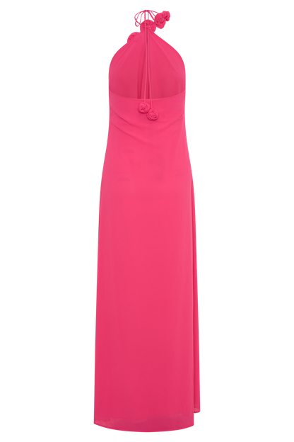 Robe Maxi Col Chandail Rosalia - Framboise