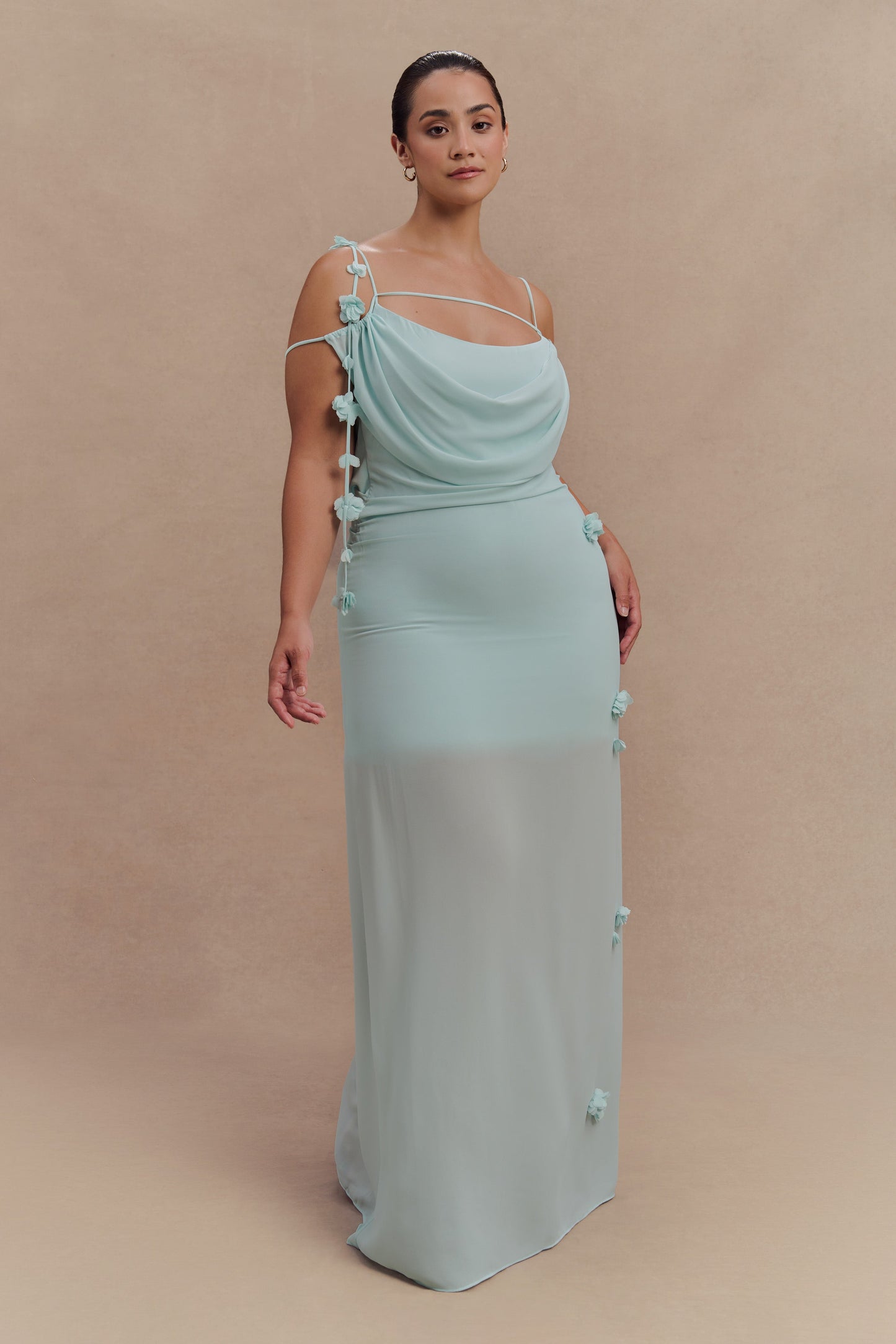 Robe Maxi en Chiffon à Motifs Floraux Rosalie - Lagoon