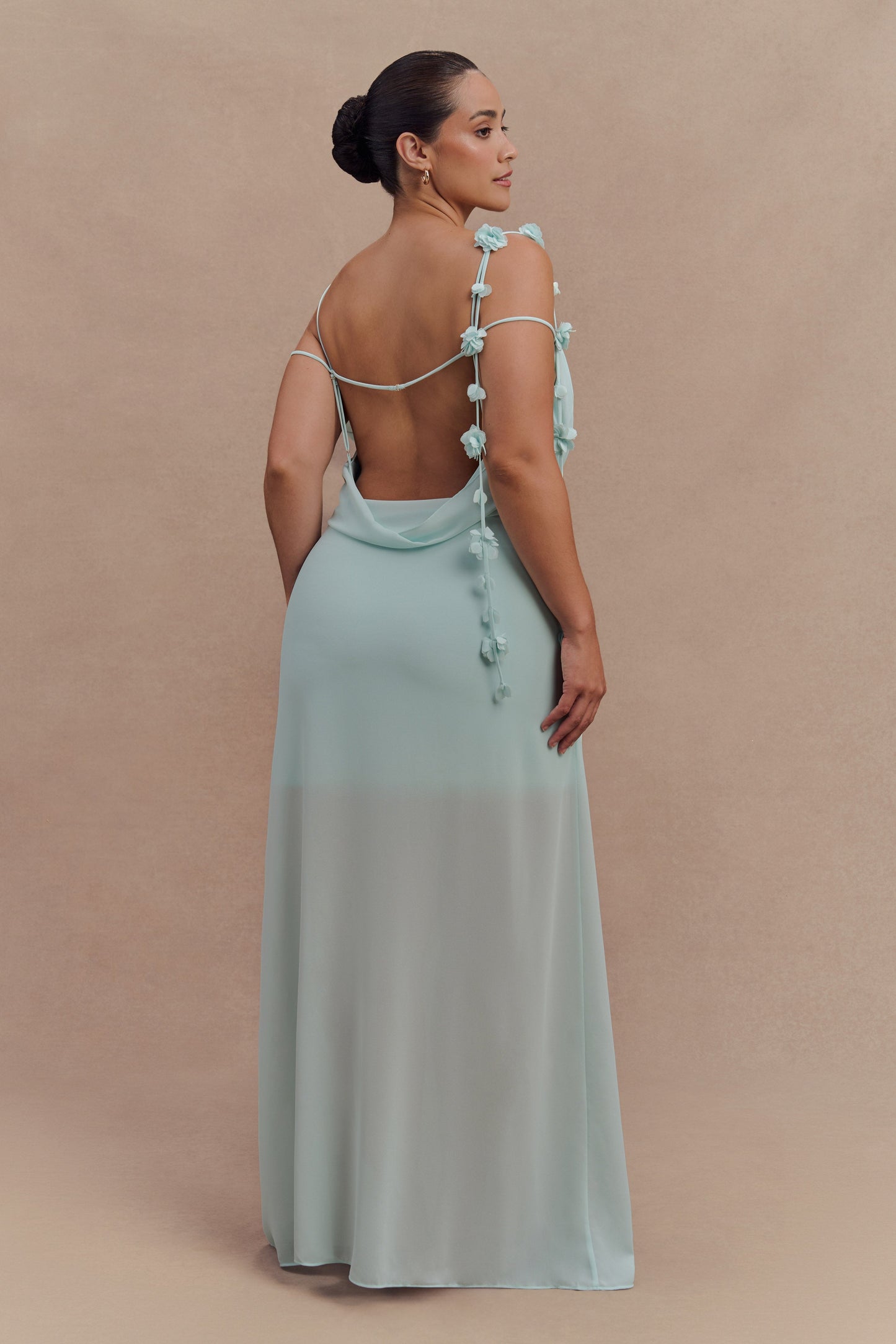 Robe Maxi en Chiffon à Motifs Floraux Rosalie - Lagoon
