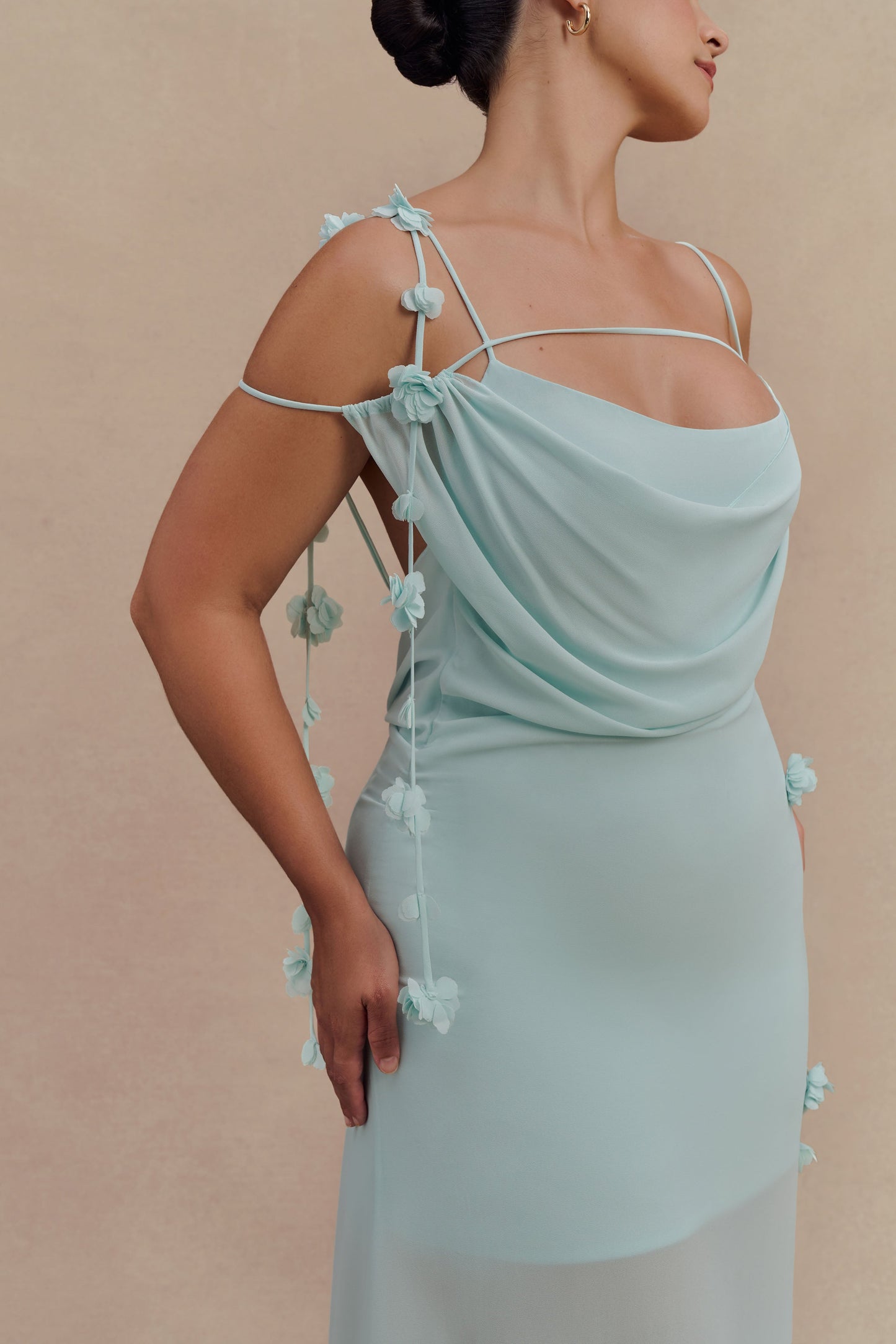 Robe Maxi en Chiffon à Motifs Floraux Rosalie - Lagoon