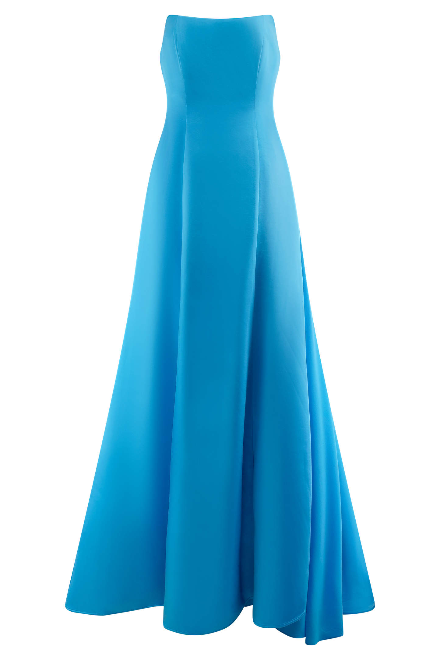 Robe Maxi Satin Sans Bretelles Rosella - Bleu Cyan