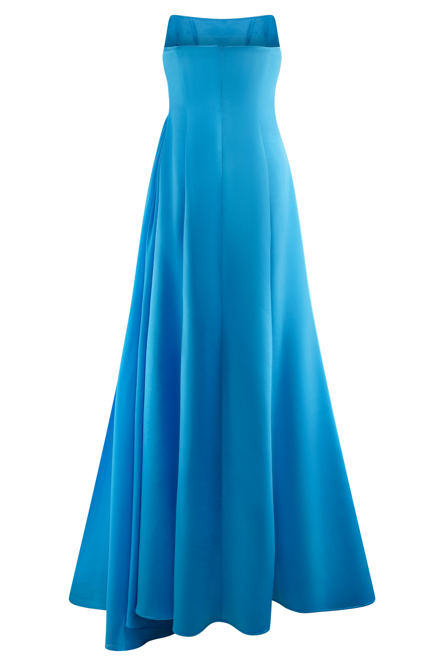 Robe Maxi Satin Sans Bretelles Rosella - Bleu Cyan