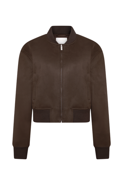 Veste bomber en daim Rudy - Chocolat