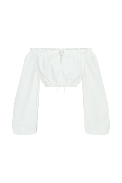 Crop top décolleté épaules dénudées Salome - Blanc