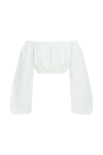 Crop top décolleté épaules dénudées Salome - Blanc