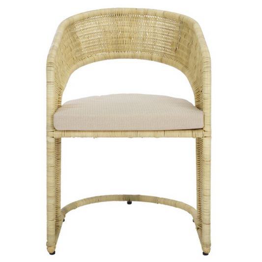 Chaise de salle à manger en rotin Krystalina, couleur naturelle