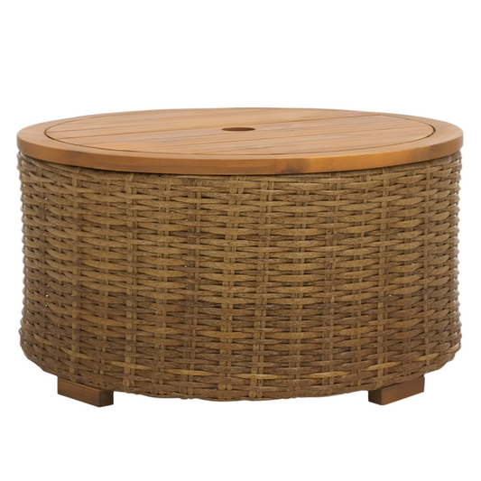 Table basse d'extérieur Anguilla en osier naturel