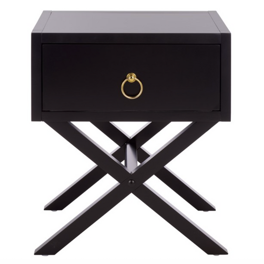 Table de chevet Sadie Wood en noir 