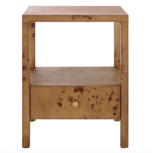 Table d'appoint en bois naturel Willshine avec tiroir