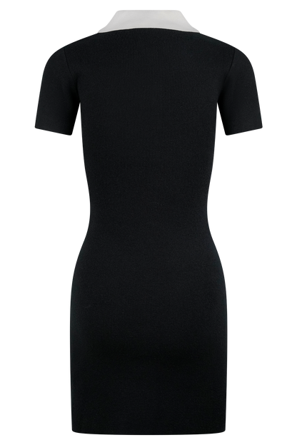 Mini-robe Seema à contraste - Noir/Blanc