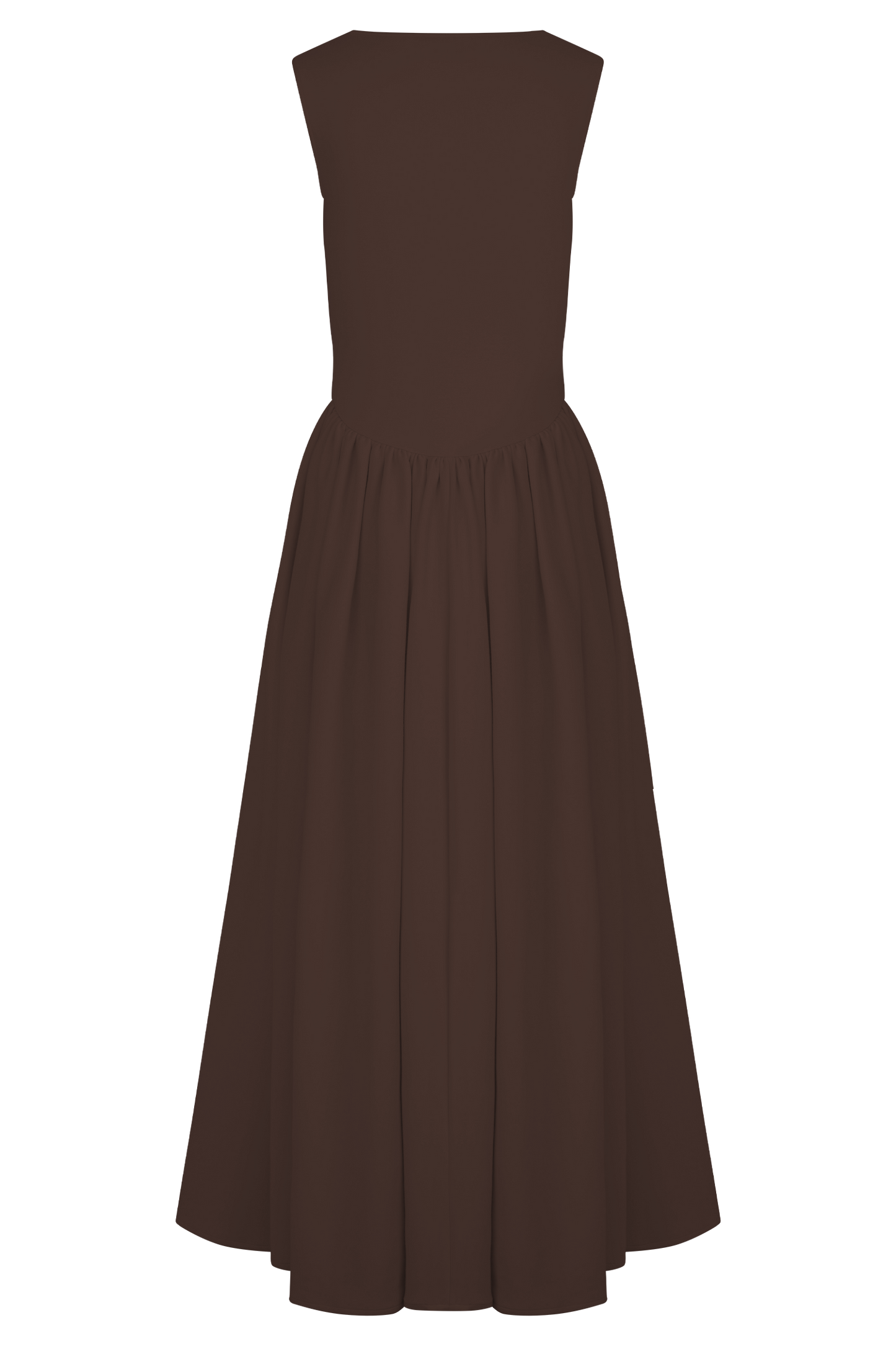 Robe midi en jersey scuba Sharon - Brun cacao