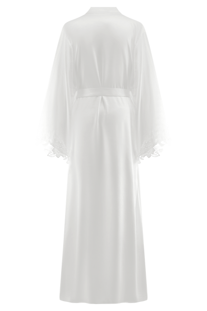 Manteau de mariée en satin Sullivan avec dentelle - Ivoire