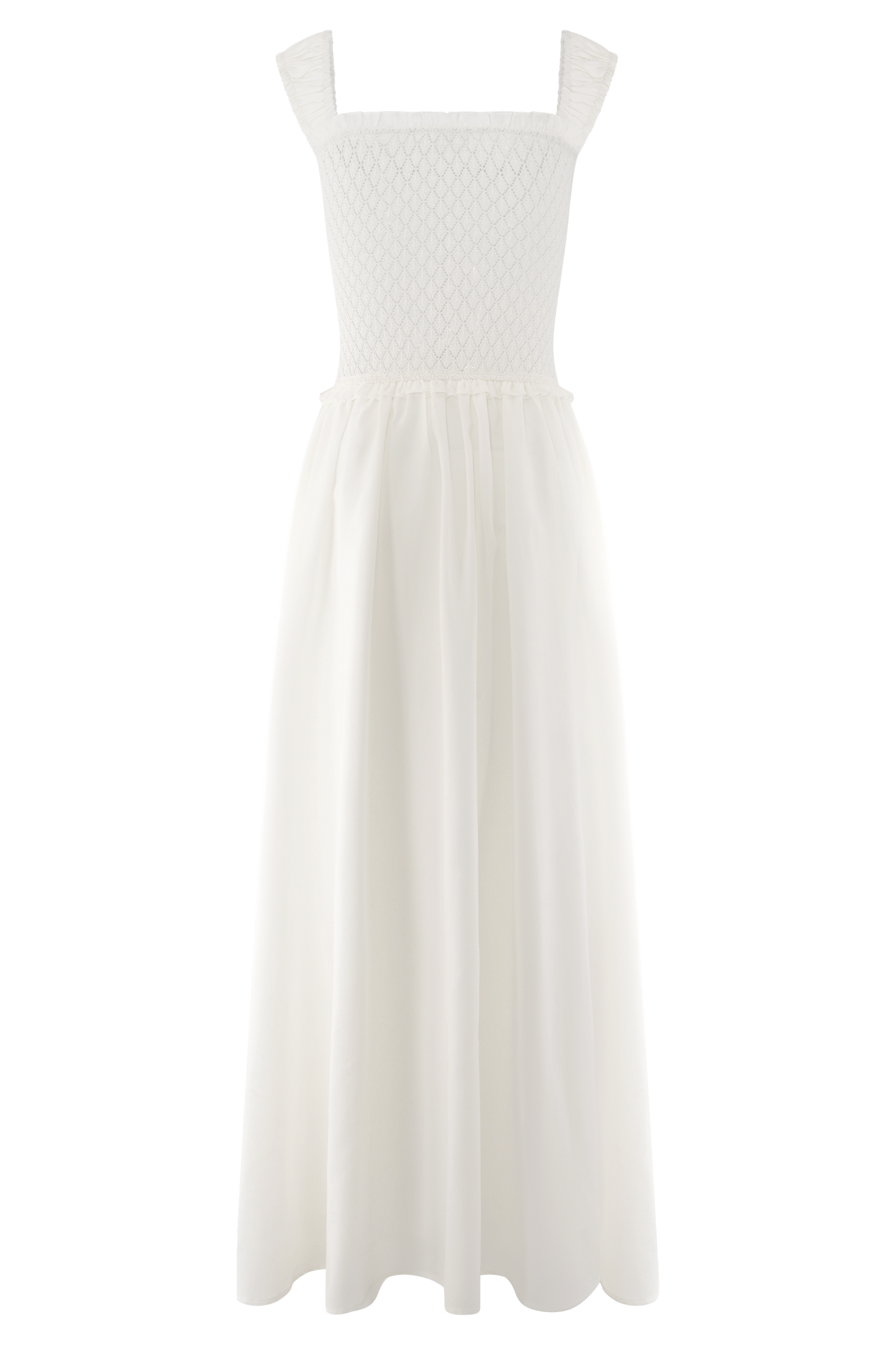 Robe midi en tricot pointelle Tahlia - Blanc