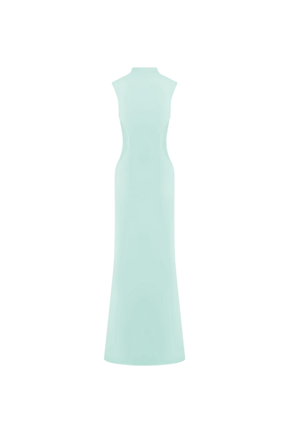 Robe Maxi Massie en Jersey et Maille - Lagoon