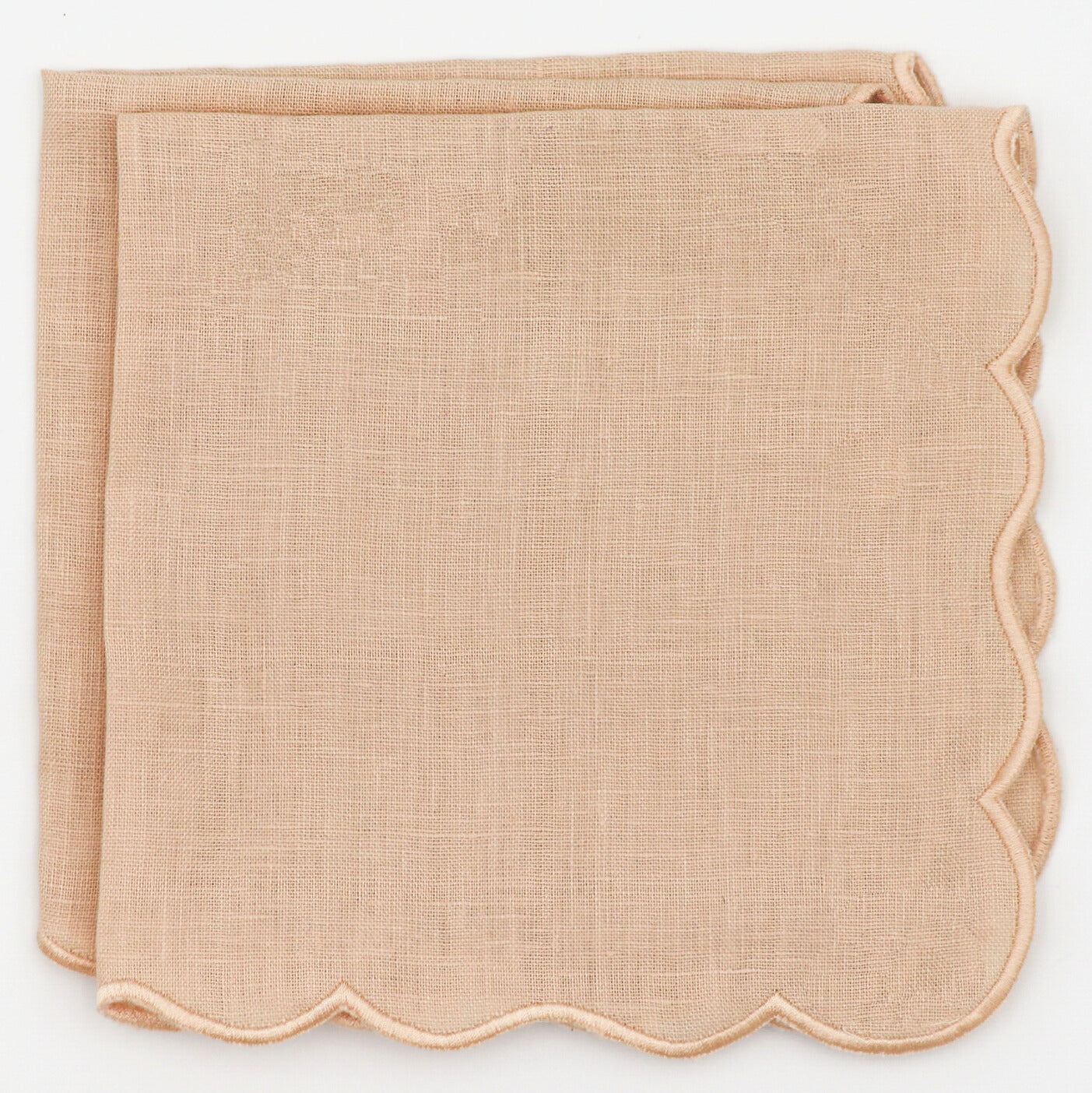 Serviettes en lin à motif tourbillon vanille crème (lot de 4)
