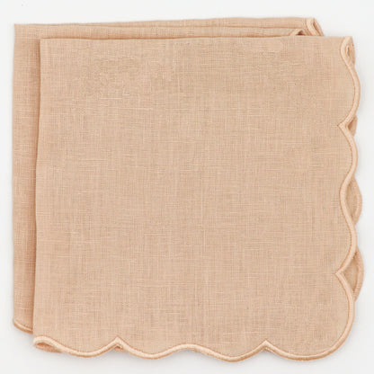 Serviettes en lin à motif tourbillon vanille crème (lot de 4)