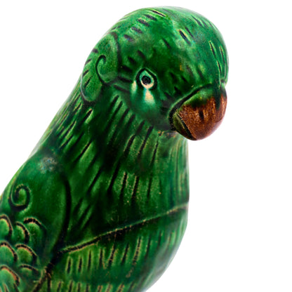 Perroquet en céramique peint à la main Verde Voyager en vert