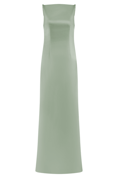 Robe maxi en satin violet sans manches - SAGE