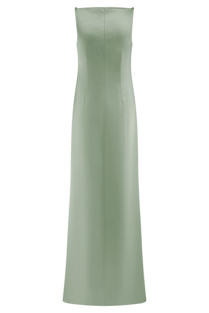 Robe maxi en satin violet sans manches - SAGE