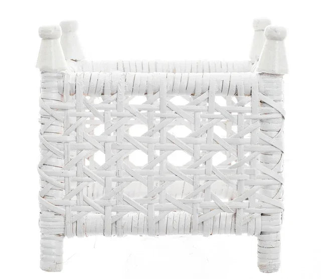 Jardinière en osier et canne blanche