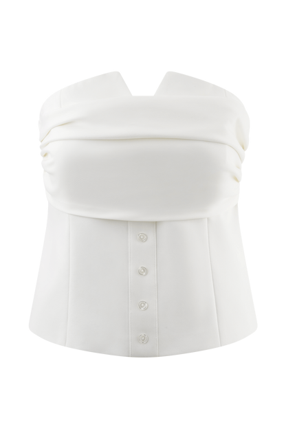 Haut en coton sans bretelles Zillah - Blanc