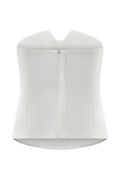 Haut en coton sans bretelles Zillah - Blanc
