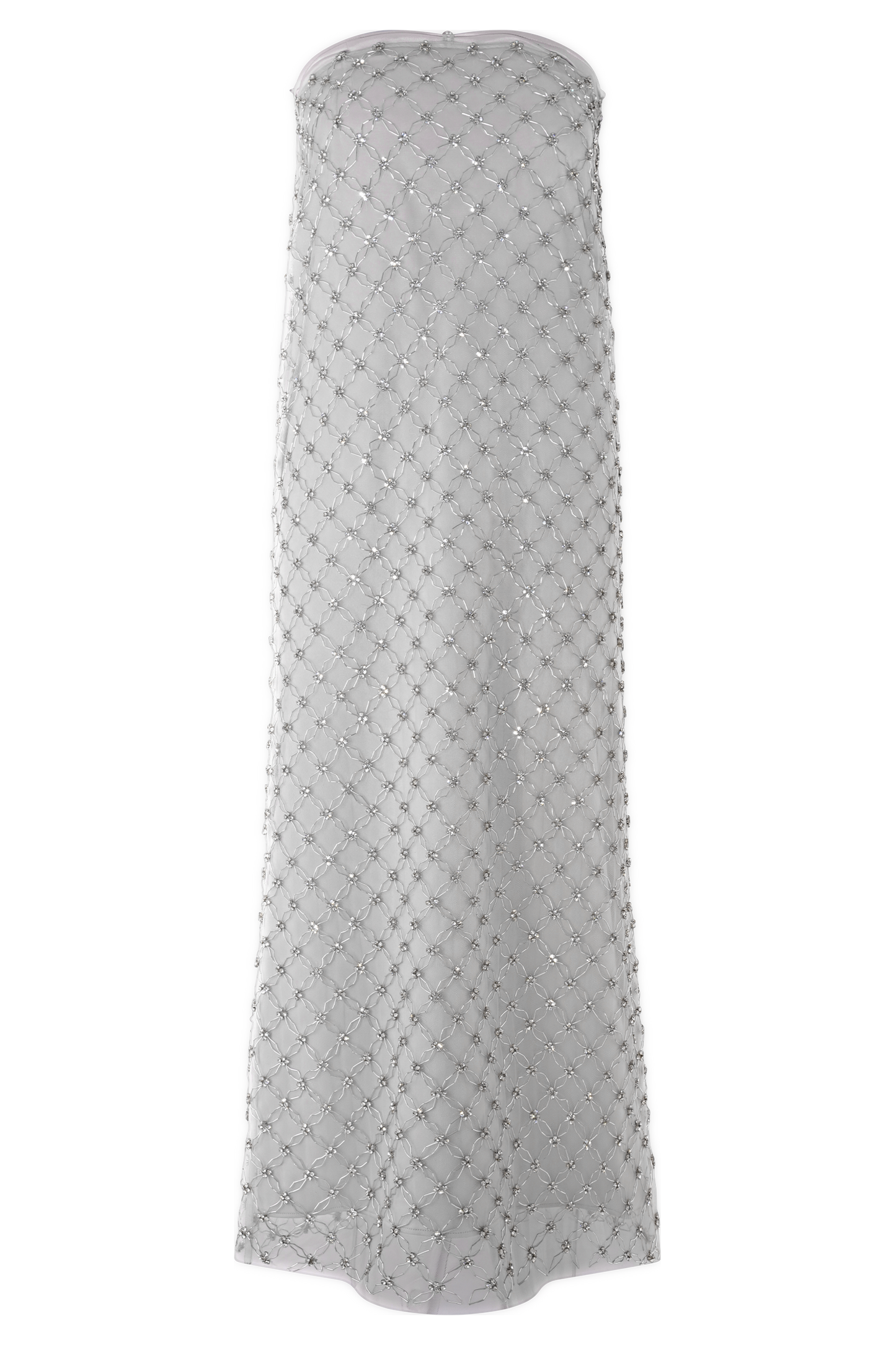 Jupe Maxi Zuri Ornée de Perles Artisanales - Argent