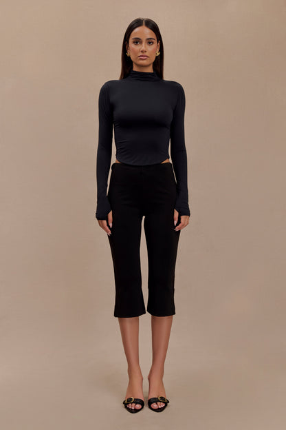Top à manches longues et col montant en modal Ember - Noir