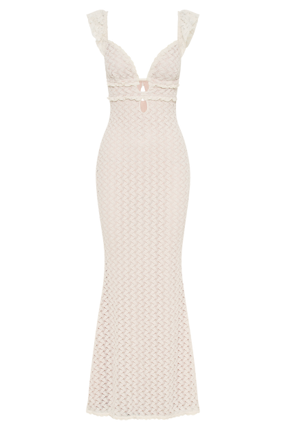Robe Maxi en Dentelle Ezra - Ivoire
