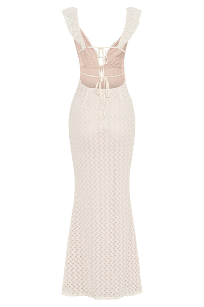 Robe Maxi en Dentelle Ezra - Ivoire