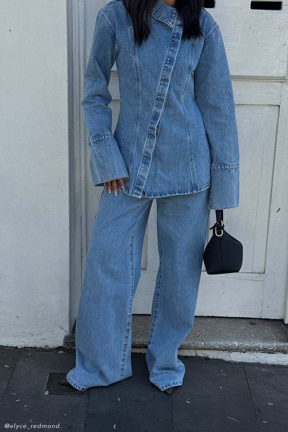 Chemise en jean asymétrique Jericho - Bleu classique