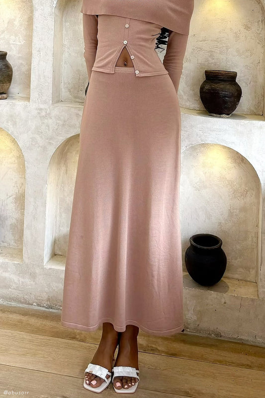 Jupe Maxi Tricot A-Line Diedre - Pécane