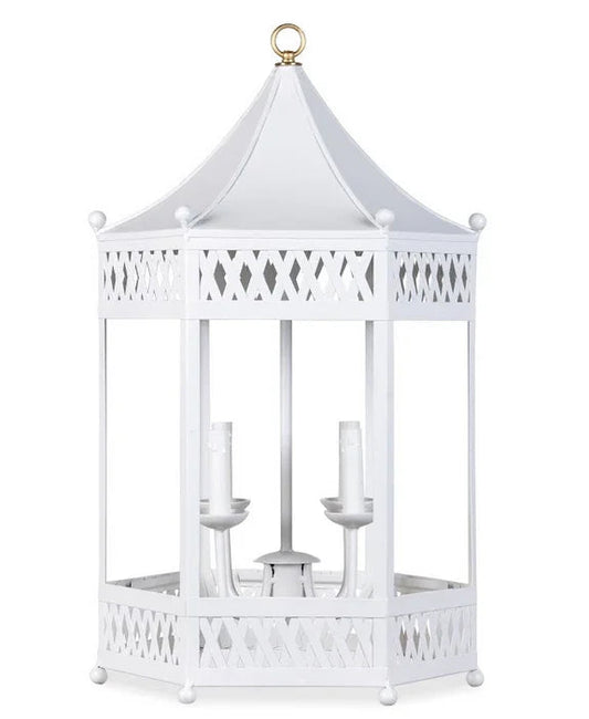 Lustre lanterne pagode en blanc