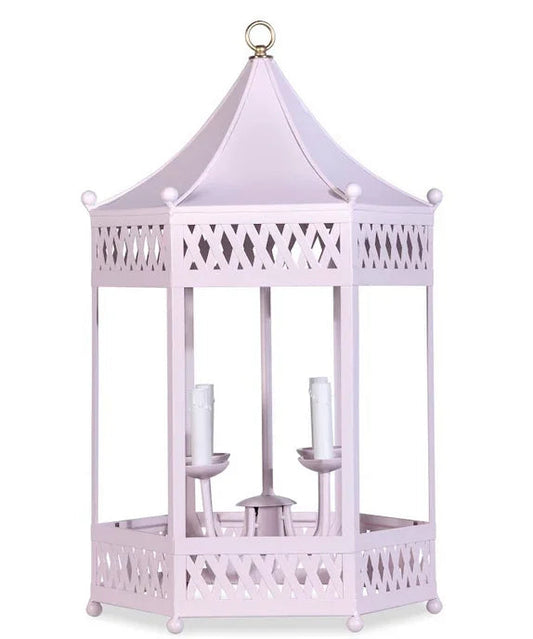 Lustre lanterne pagode rose