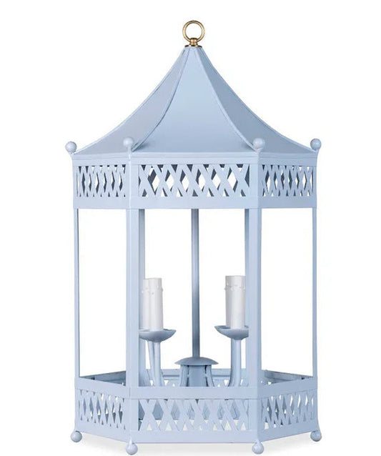 Lustre lanterne pagode bleu pâle