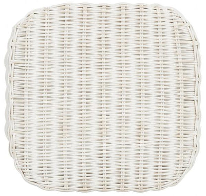 Tabouret de bar en rotin Percy en blanc vieilli